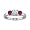 1/4 CT 3 Stone Ruby & Diamond Ring 14K White Gold In Size 5 (Available In Sizes 5 - 10)