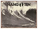 Hang Ten California Surfing Sign Metal-Tin Signs