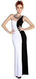 One Shoulder Stretch Black White Evening Gown Prom Dress