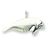 Sterling Silver Antiqued Walrus Pendant with 20 inch Sterling Silver Chain
