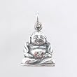 Small Sitting Laughing Buddha Pendant in Sterling Silver, #8286