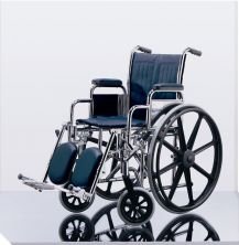 Medline Excel Narrow Wheelchair, 300 Lb Weight Capacity, 16 Inch W, Latex Free, Permanent Full-Length Arms, Detachable Foot Rests