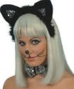 Black Sequinned Cat Set Ears and Bowtie