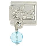 Angel with Dangling March Birthstone Italian Charm Link by SUTJI