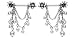 Body Accentz&reg; Nipple Ring Bars Beaded Body Jewelry Pair 14 gauge HO142