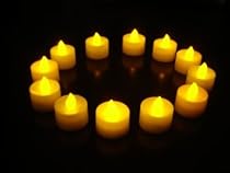 120 AMBER LED FLAMELESS Tea Lights Flickering Candles NO SMOKE with Lithium Battery