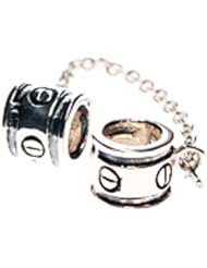 SilveRado(tm) MS474 Sterling Silver Bolt Safety Chain Bead / Charm