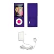 Premium Purple Soft Silicone Gel Skin Cover Case + Wall Travel/Home Charger for Apple iPod Nano 5G, 5th Generation [Accessory Export Packaging]