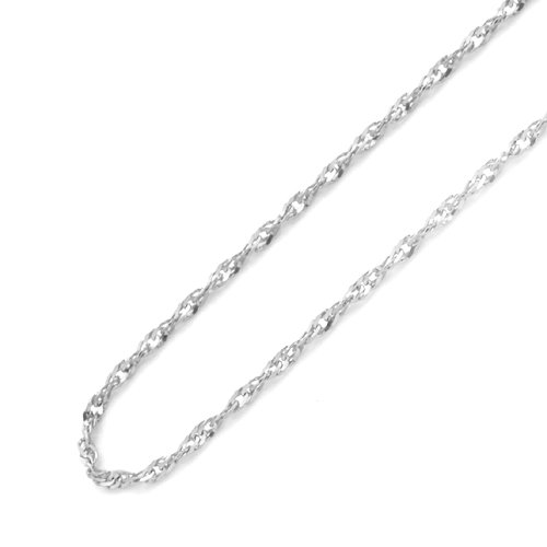 14K White Gold 1.2mm Singapore Chain Necklace 16
