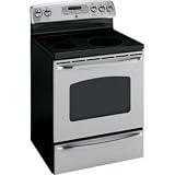 GE: 30'' Freestanding Electric Range with 5 Radiant Elements, 12''/9''/6'' Tri-Ring Element, Bridge