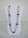 NEW White Leather Necklace Jewelry Display Easel 14" H