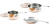 Mauviel M'Heritage M150S 6100.01 Copper 5-Piece Cookware Set, Cast Stainless Steel Handles. Mauviel M'Heritage M150S 6100.01 Copper 5-Piece Cookware Set, Cast Stainless Steel Handles.