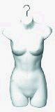 Quality Store Fixtures Deluxe Ladies Half Round Torso Form - White