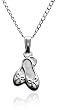 Sterling Silver Children's Ballet Slippers Pendant, 15"