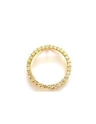 14K Real Yellow Gold Circle of Life CZ Cubic Zirconia Pendant Charm