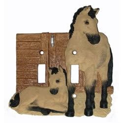 Buckskin Horse Double Light Switch Plate Cover by Vicki Lane Creative Design