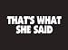 #147 Thats What She Said Bumper Sticker / Vinyl Decal