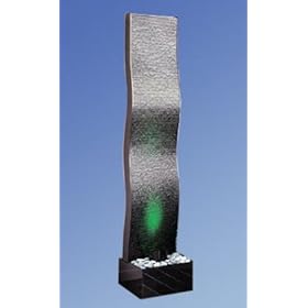  AF-2WCH 84 inch High AquaFall Wave Waterfall Floor Fountain in Chrome Metallic Finish (Image shown