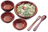 Wooden Salad Bowl Set