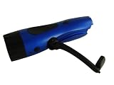 Hand Crank Metal Blue Dynamo 5 Leds Flashlight with Personal Alarm and Car Charges Function