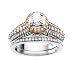 1 1/2 Carats Diamond 14k Rose & White Gold Engagement Setting W/ Matching Band (Center Stone Not Included)