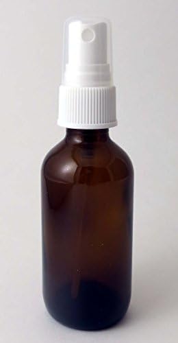 Amber Essential Oil Bottles w/ Leak-proof Cover and Long-lasting Sprayer w/ White Cap 2oz (3)