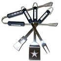 Motorhead Products MH5011 NFL 4-Piece BBQ Grilling Utensil Set, Cowboys
