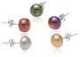 5 Pair Set Dyed Multicolor Freshwater Cultured Pearl Earrings (8-8.5mm)