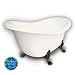 American Bath Factory B1-1600-BB-DM3-M2-25-OB-C1-LH Princess Slipper Clawfoot Bathtub in Bisque, Paw