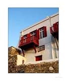 Mykonos Red Balcony Places Photographic Poster Print by Matt D. Rudin, 20x24