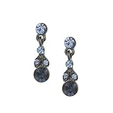 1928 Jewelry Simplicity Hematite-Color and Sapphire Petite Drop Earrings