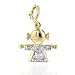 10K Yellow Gold Diamond Girl Charm w/ Spring Ring