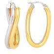 14K TWO TONE EARRINGS 4.7G Gold