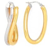 14K TWO TONE EARRINGS 4.7G Gold