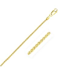 2.1mm 14K Yellow Gold Round Wheat Bracelet