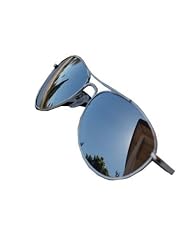 Aviator Sunglasses Silver Frame Mirror Lens 01 by QLook