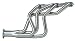 Dynomax 85001 Blackjack Painted Steel Headers - Set of 2