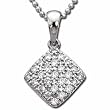 14kt White Gold Diamond Cluster Pendant Necklace
