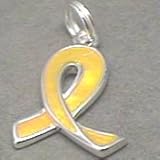 .925 Sterling Silver Enamel Yellow Ribbon Charm from SilverChicks