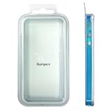 Blue and White Premium Bumper Case for Apple iPhone 4 - AT&T