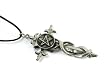 Pentacle of the Sword Pewter Pendant on Cord Necklace, The Wiccan Collection