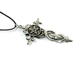Pentacle of the Sword Pewter Pendant on Cord Necklace, The Wiccan Collection