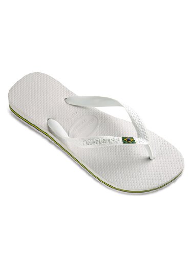 Havaianas - White Brasil Flip Flops - Mens - Size: UK 08