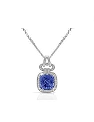 2.78Ct Oval Cut Sapphire & VS Diamond Accented Pendant 14K Gold