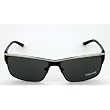 Genuine Police Sunglasses with Shiny Silver/Matte Black Frame and Green Lenses. Model: S2935-K07