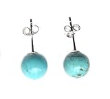 Turquoise stud Earrings on sterling silver 925 at unbeatable price