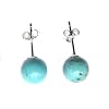 Boucles d'oreilles en Argent 925 & Turquoise reconstitu�e � un prix imbattable