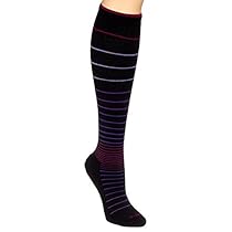 Sockwell Womens Stripe Circulator Compression Socks (Black/Berry, S/M)
