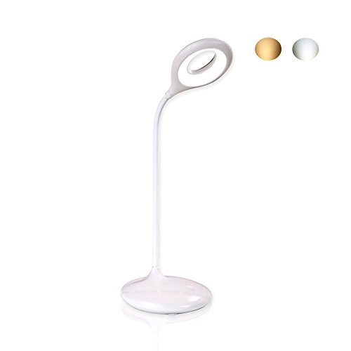 Eye Care 1200mAh Rechargeable Led Desk Lamp, FineWish Warm & Cold White Light Transfer, Unlimited Level Touch Sensor, Adjustable Gooseneck for Home, PC, Reading, Studying, Working (2W, Stand Design)