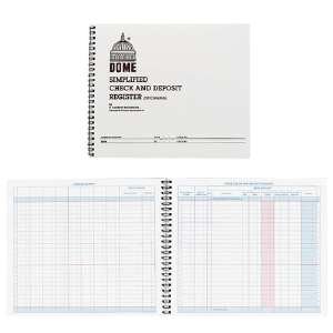 Dome(R) Simplified Check And Deposit Register, 10 1/4in. x 8 1/2in., Gray